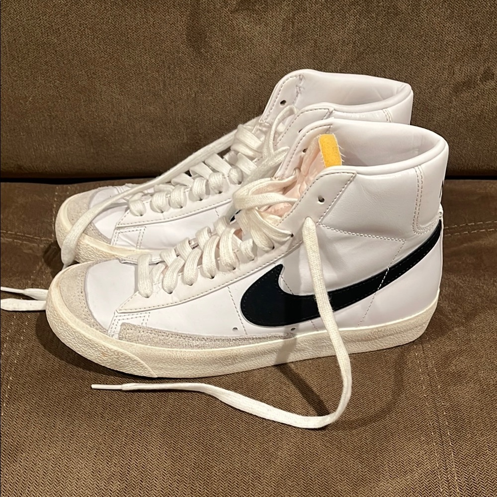 Nike White and Black High-Top Sneakers